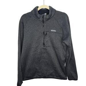 Columbia Gray Long Sleeve Pull Over Men's Fleece Sweater  Shirt Size Large
